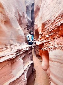 Slot canyon hiking