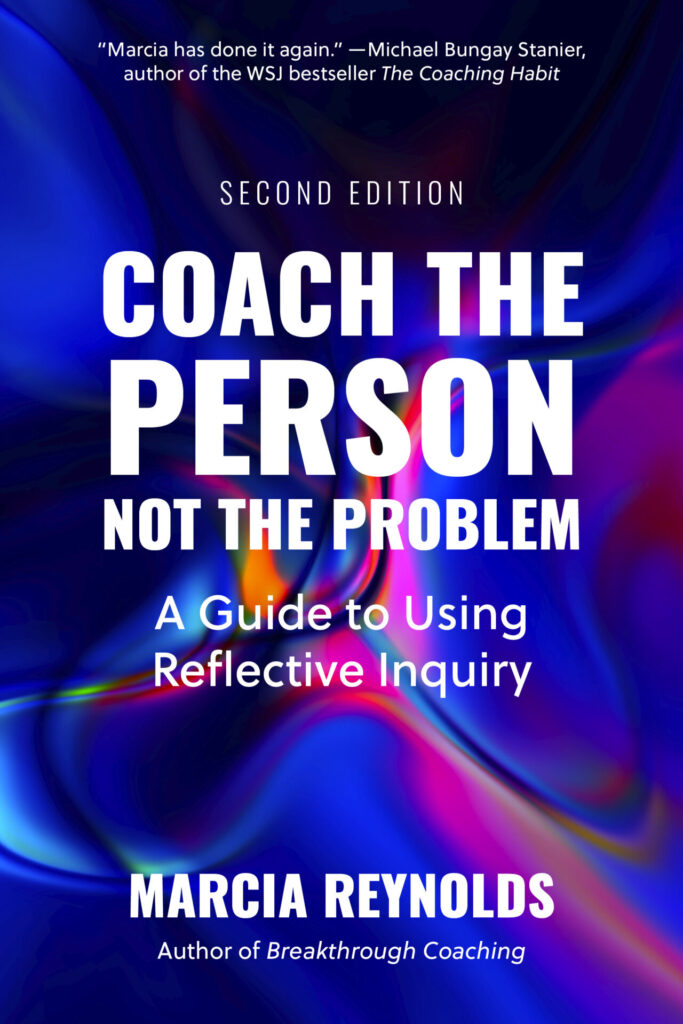 Purple book cover and words Coach the Person Not the Problem Second Edition